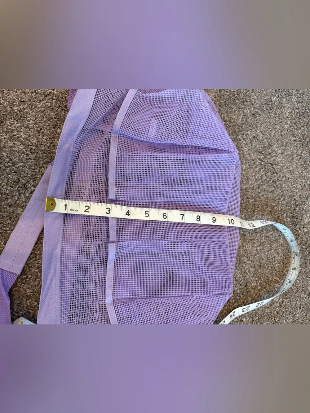 Light Purple Mesh Tote Organizer Bag for Women